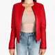 Giocasta Vintage Red Leather Quilted Zip Jacket Small Au8-10