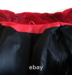 Goldner NWT Red Coat Lamb Mink fur Nappa Leather Vintage Size Small S womens NEW