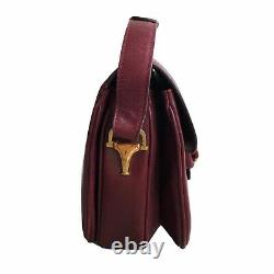 Gucci 1955 Horsebit Shoulder Bag Purse Vintage 1980's Red Leather Authentic