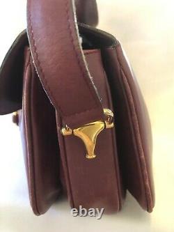 Gucci 1955 Horsebit Shoulder Bag Vintage 1980's Red Leather One Owner Authentic