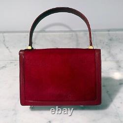 Gucci Rare and Vintage Red Leather Handbag Flap Closure 1960s
