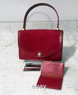 Gucci Rare and Vintage Red Leather Handbag Flap Closure 1960s