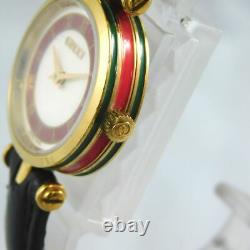 Gucci Shelly Line Red Gold Women's Vintage Watch Swiss Quartz