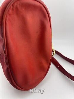 Gucci Vintage Red Suede Horsebit Bucket Bag