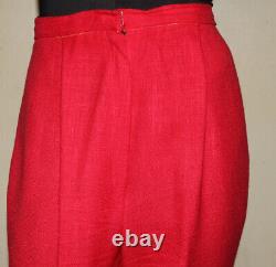 HALSTON vintage red linen pants 10