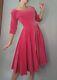 Handmade Vintage Off Shoulder Light Red Dress Calf Length Classy Cottagecore S