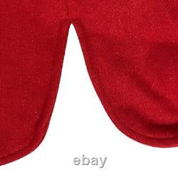 HERMAN KAY Wool Blend Coat Vintage Red Zip Front Removable Hood Pockets Sz S