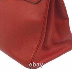 HERMES BIRKIN 35 Hand Bag Red Veau Swift France Vintage AK38130b