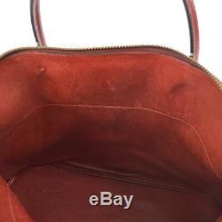 HERMES BOLIDE 35 Hand Bag Bordeaux Box Calf M Vintage Authentic BT14367k