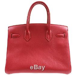 HERMES Birkin 30 Hand Tote Bag Red Togo Leather Vintage France Authentic #Z55 M