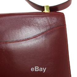 HERMES CONSTANCE Shoulder Bag J M X Purse Bordeaux Box Calf Vintage Auth A47507