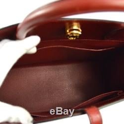 HERMES DALVY Hand Bag Bordeaux Box Calf France Vintage GHW E NR14566