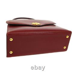 HERMES Sun Motif Mini Flap Hand Bag Y 3C Red Box Calf Vintage 01453