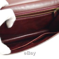 HERMES Vintage 1979 Shoulder Bag Purse Bordeaux Box Calf Authentic I JT08943