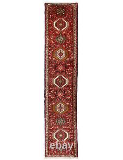 Handmade Vintage Red Geometric Tribal 3X13 Oriental Runner Rug Hallway Carpet