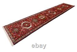 Handmade Vintage Red Geometric Tribal 3X13 Oriental Runner Rug Hallway Carpet