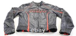 Harley davidson womens jacket M black red leather perforated soft vintage bar