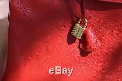 Hermes Birkin, Vintage 40cm Rouge with Gold Hardware in Courchevel Leather