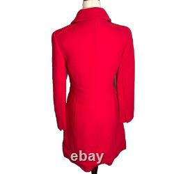 J. Crew $398 Petite Lady Day Topcoat Italian Wool Vintage Holiday Red Sz P6 BM966