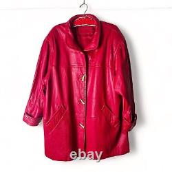 Jacqueline Ferrar VINTAGE Red Leather Coat Sz. 3X