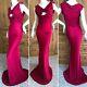 John Galliano Vintage Red Evening Dress With Ruffled Keyhole Details Size S