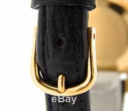 Ladies Rolex Solid 18K Yellow Gold Datejust Watch Leather Band Black Dial 6917