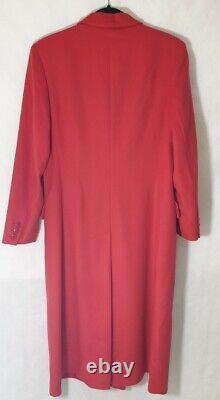 Ladies Vintage Red Mondi / Escada Pure New Wool Double Breasted Coat size 8