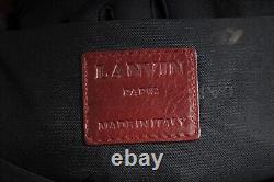 Lanvin Womens Vintage Mini y2k Shoulder Bag Red Burgundy Bordeaux Leather Silver