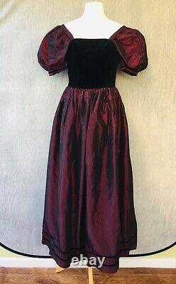Laura Ashley Vtg Ireland Gothic Dress 10 8 6 Steampunk Medieval Velvet N11