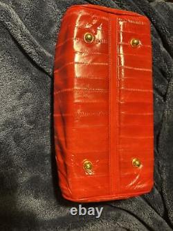 Lee Sands Vintage Red Eel Skin Satchel Purse