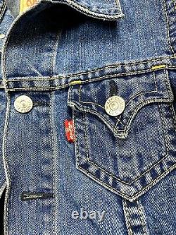 Levis Womens XS Type 1 Iconic Denim Jacket Blue Jean Vintage Inspired Red Tab