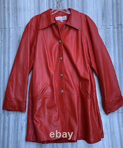 Lillie Rubin Vintage Red Leather Jacket Women Size 6
