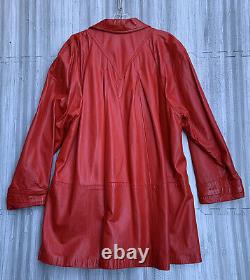 Lillie Rubin Vintage Red Leather Jacket Women Size 6