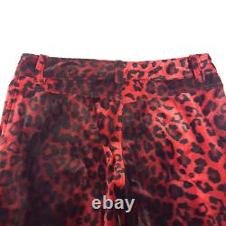 Lip Service Womens Pants Leopard Animal Print Red Black Velour Belted Vintage