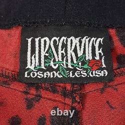 Lip Service Womens Pants Leopard Animal Print Red Black Velour Belted Vintage