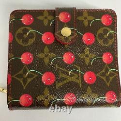 Louis Vuitton Cherry Takashi Murakami Compact Wallet Red, Vintage Excellent