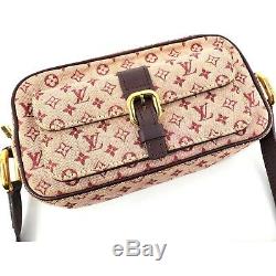 Louis Vuitton Red Burgundy Fabric Monogram Mini Lin Juliette Crossbody Bag 08020