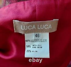 Luca Luca Womens Vintage 2 Piece Set Strapless Red Dress Jacket Belted Size 46