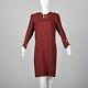 M Adele Simpson Dress 1980s Red Black Houndstooth Plaid Long Sleeve Wool 80s Vtg