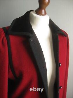 MANSFIELD VINTAGE WOOL COAT 12 80s 90s velvet collar puff sleeves princess retro