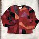 Margaret Godfrey Vtg 70s/80s Size 14 Red Black Pink Suede & Leather Patch Jacket