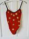 Moschino Mare Vintage 90s Italian Swimsuit Rare Red Star Bodysuit One Piece 42