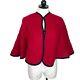 Mademoiselle Nassau Mohair Capelet Womens One Size Osfm Vintage Button Front Red