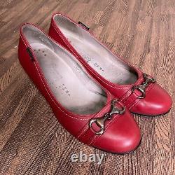 Mephisto Vintage Red Horsebit Low Pumps Heeled Shoes Women's Size 9