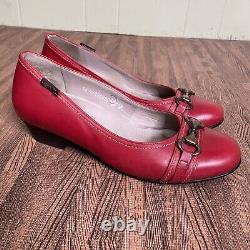 Mephisto Vintage Red Horsebit Low Pumps Heeled Shoes Women's Size 9