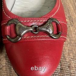 Mephisto Vintage Red Horsebit Low Pumps Heeled Shoes Women's Size 9