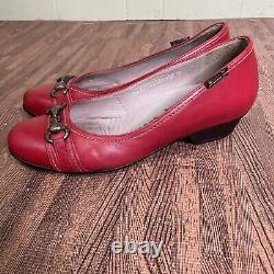 Mephisto Vintage Red Horsebit Low Pumps Heeled Shoes Women's Size 9