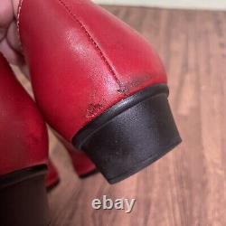 Mephisto Vintage Red Horsebit Low Pumps Heeled Shoes Women's Size 9