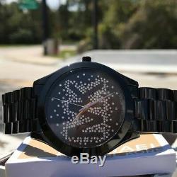 Michael Kors MK3589 Slim Runway Black Logo Wrist Watch for Women