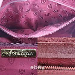 Must de Cartier Boston Hand Bag Bordeaux Leather Vintage Spain Authentic #NN336